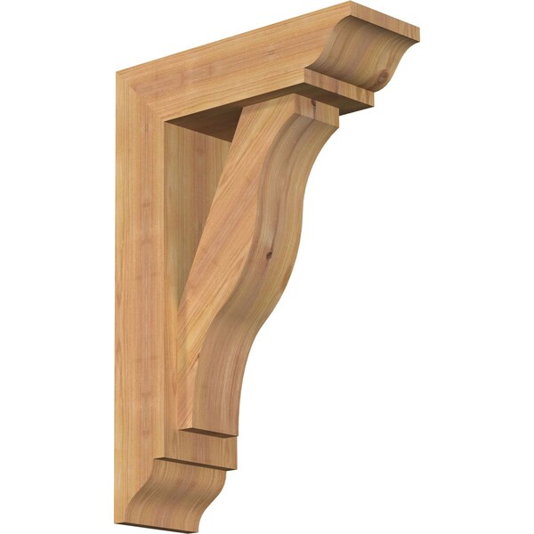 Ekena Millwork Funston Traditional Smooth Bracket w/ Offset Brace, Western Red Cedar, 5 1/2"W x 16"D x 24"H BKT0604X16X24FST01SWR - main